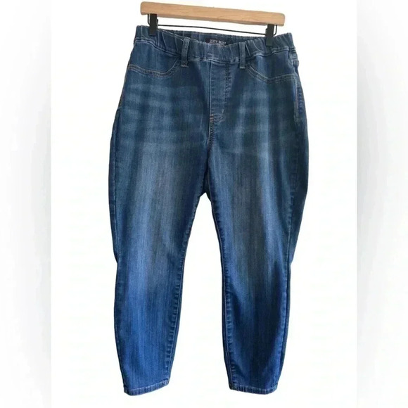 Judy Blue Pull On Skinny Jeans Dark Wash Denim Stretch Size 14W (00882) - Picture 1 of 9